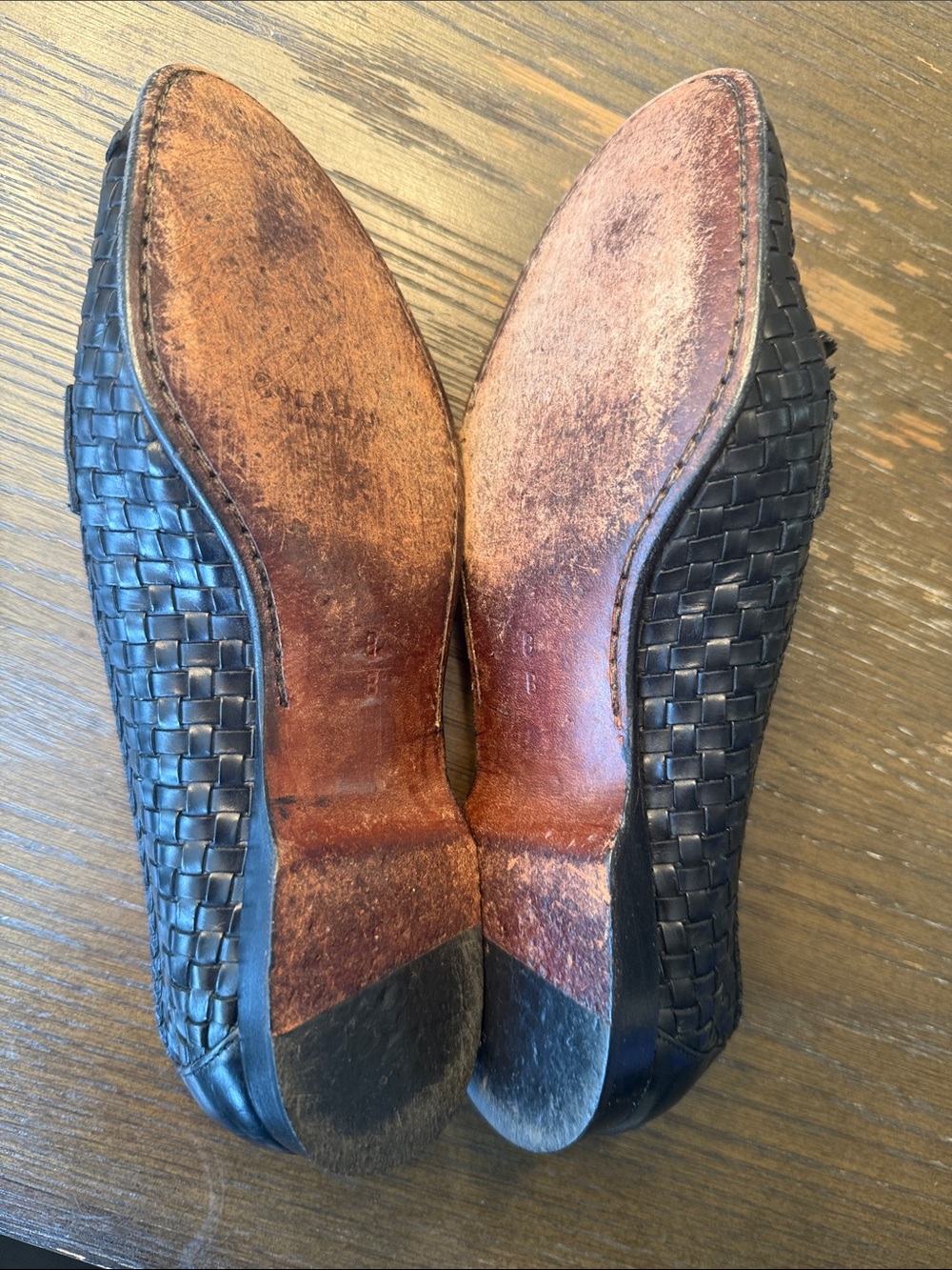 Cole Haan Black Woven Leather Tassel Slip-On Loafers - Picture 5 of 6